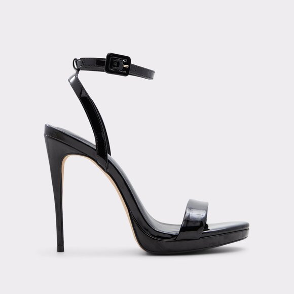 Aldo "Kat" Black Strappy Stiletto Sandals (7.5) - Brand new in box, never worn - Picture 1 of 15